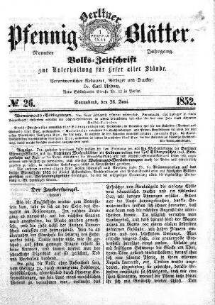 No. 26, Sonnabend, den 26. Juni