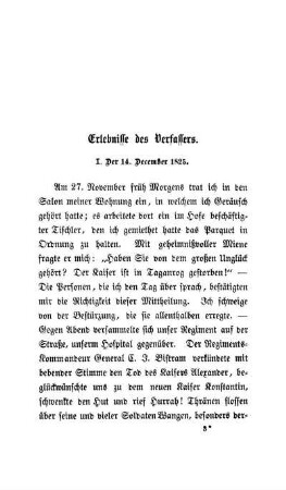 Erlebnisse des Verfassers.