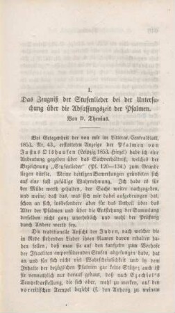 645-652 Das Zeugniß der Stufenlieder bei der Untersuchung über die Abfassungszeit der Psalmen