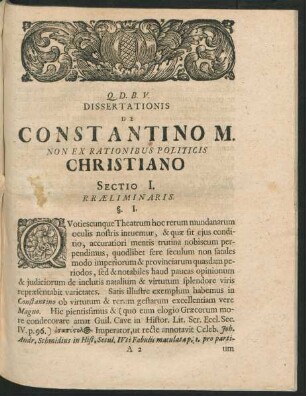 Sectio I. Praeliminaris.