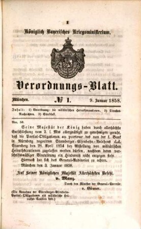 Verordnungs-Blatt. 1858
