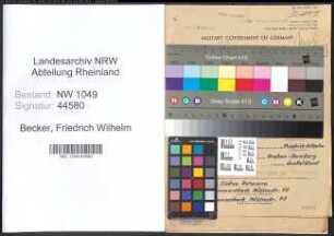 Entnazifizierung Friedrich Wilhelm Becker , geb. 03.03.1905 (Konstrukteur)