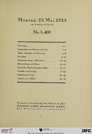 Montag, den 25. Mai 1925 (Nr. 1-400)