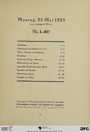 Montag, den 25. Mai 1925 (Nr. 1-400)
