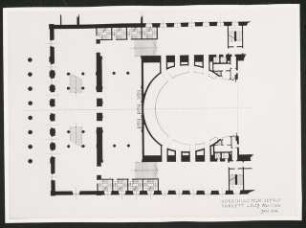 Nationaltheater, München Wiederaufbau: Grundriss Parkett / Entwurf Vorschlag Prof. Sep Ruf