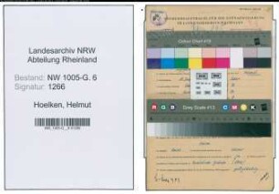 Entnazifizierung Helmut Hoelken , geb. 18.12.1907 (Schlosser)