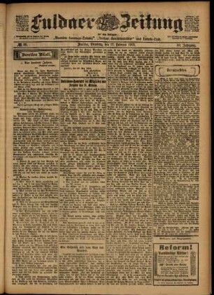 Zweite Ausgabe vom Dienstag, den 17. Februar 1903.