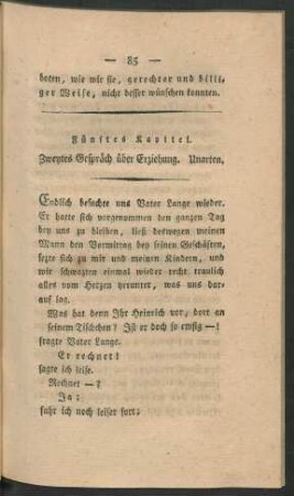 Fünftes Kapitel. Zweytes Gespräch über Erziehung. Unarten