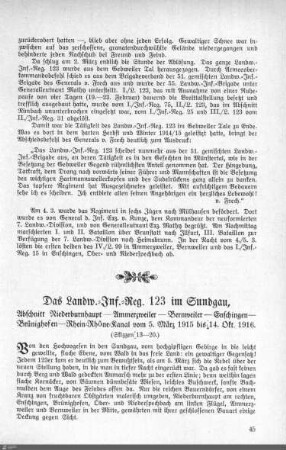 Das Landw.-Inf.-Reg. 123 im Sundgau.
