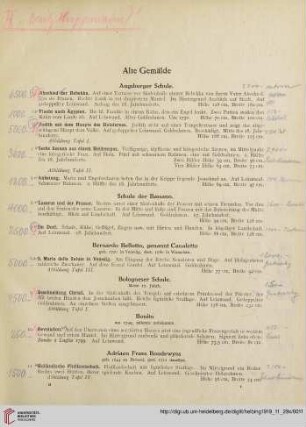 Alte Gemälde (Nr. 1-212)