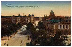 Leipzig: Rathausring, Minervaloge und Blick aufs Reichgericht
