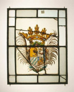 Fragment einer Kabinettscheibe mit geviertem Wappen