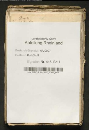 Korrespondenz des Kurfürsten Josef Clemens mit dem Statthalter Hugo Franz Graf von Königsegg