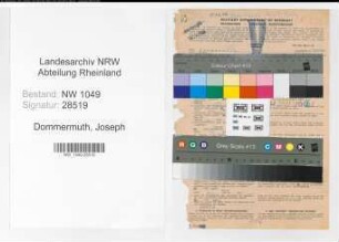 Entnazifizierung Joseph Dommermuth , geb. 25.11.1906 (Sparkassenbeamter)