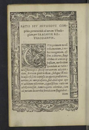 Ratio seu methodus compendio perveniendi ad veram theologiam per Erasmum Roterodamum.