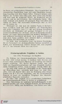 Kinematographische Projektion in Farben