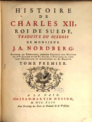 Histoire De Charles XII Roi De Suede. 1