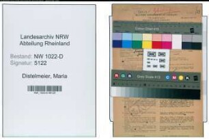 Entnazifizierung Maria Distelmeier , geb. 21.04.1906 (Lehrerin)