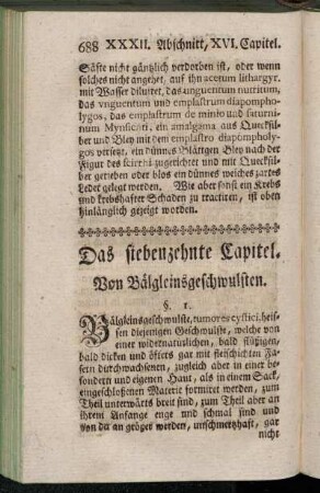 Das siebenzehnte Capitel. Von Bälgleinsgeschwulsten
