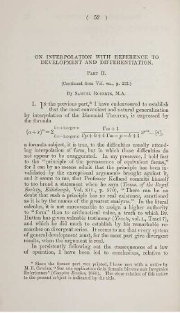 On interpolation with reference to development and differentiation.
