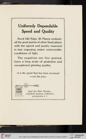Seed Dry Plate Division, Eastman Kodak Company [Seed Gilt Edge 30 Plates]