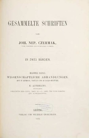 Gesammelte Schriften : in zwei Bänden. 1,2, Wissenschaftliche Abhandlungen. Abt. 2