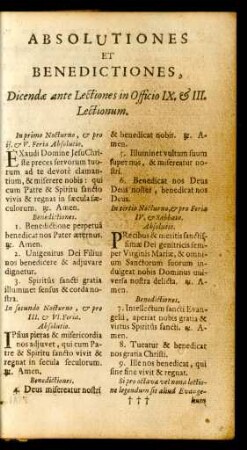 Absolutiones Et Benedictiones