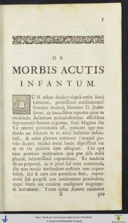 De Morbis Acutis Infantum.