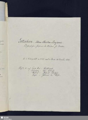 Nr. 64-66. Gottschick, Johann Christian Benjamin
