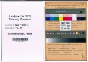 Entnazifizierung Franz Morschheuser, geb. 04.07.1907 (Kaufmann)