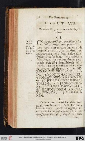 Caput VIII.: De Remediis pro advertenda Inquisitione
