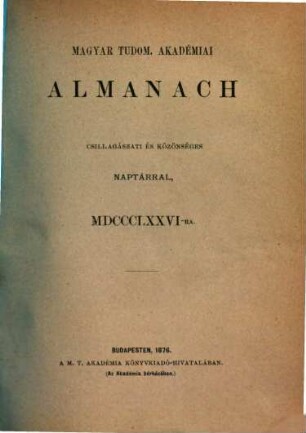 Almanach. 1876