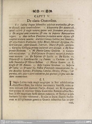 Caput V. De claris Oratoribus