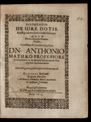Disputatio De Iure Dotis, Ex ipsa prudentia Iuris Civilis desumpta