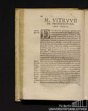M. Vitruvii De Architectura, Liber Tertius.