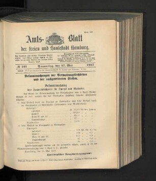 No. 121, 17. Mai 1917