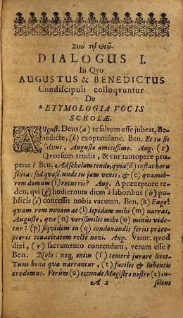 Dialogorum Methodicorum Pro Secundo Latinitatis Cursu exercendo Fasciculus Primus, Qui est Scholasticus