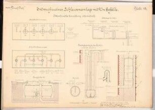 Schleusenanlage, Waren/Müritz Schinkelwettbewerb 1900: Schema maschinelle Einrichtung