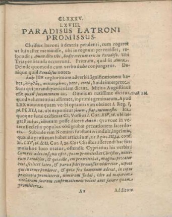 LXVIII. Paradisus Latroni Promissus.