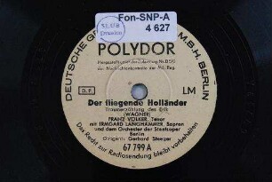 Der fliegende Holländer : Traumerzählung des Erik / (Wagner)