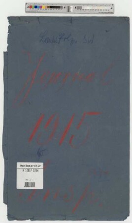 Geschäftstagebuch der Inspektion der Landespolizei: Nr. 1 - 858