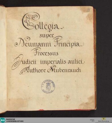 Stubenrauch (Vorlesungsnachschrift) - Cod. Bruchsal 9