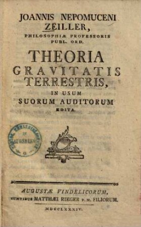 Theoria gravitatis terrestris