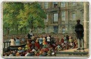 Sammelbild "Ansprache des Kaisers" der Serie " Der Weltkrieg 1914" (Serie 796, Nr. 1)