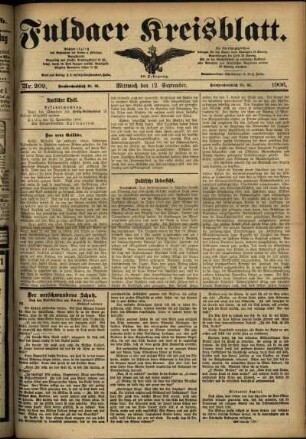 Ausgabe vom Mittwoch, den 12. September 1906.