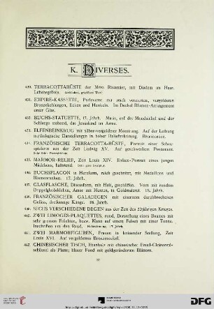 K. Diverses (Nr. 430-493)