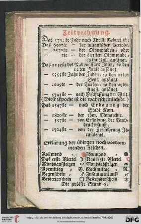 Zeitrechnung