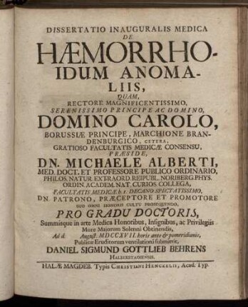 De Hæmorrhoidum Anomaliis,