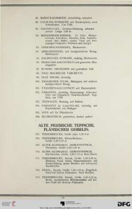 Alte persische Teppiche, flämischer Gobelin (Nr. 107-119)