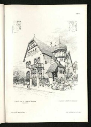 Tafel 2: Villa des Herrn Dr. Zimmer in Heidelberg-Neuenheim